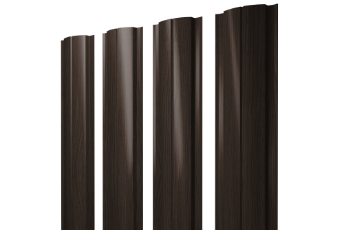 Штакетник Полукруглый Slim с прямым резом Grand Line 0,45 Print Elite Coffee Wood TwinColor