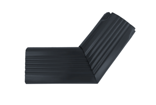 Колено трубы гофрированное боковое правое Vortex Lite 76х102мм PE RAL 7024 мокрый асфальт