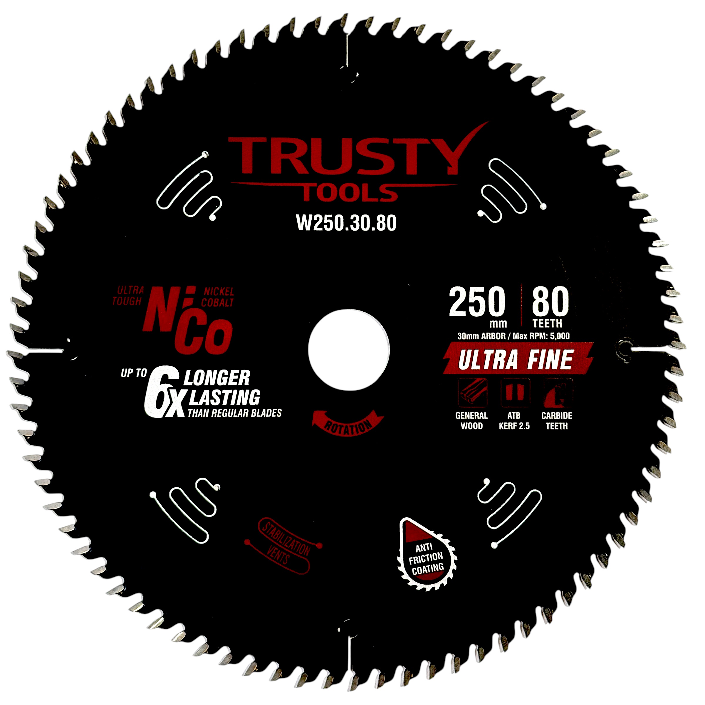Диск пильный Trusty-Tools Ultra Fine ультра чистый рез 250х30 80T