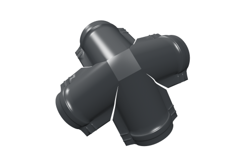Четверник конька полукруглого Grand Line 0,5 Satin Matt TX с пленкой RAL 7016 антрацитово-серый