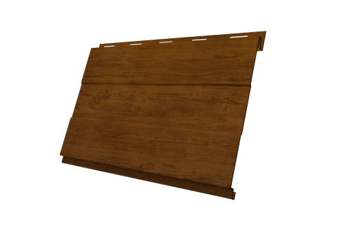 Софит металлический Вертикаль 0,2 prof Grand Line 0,45 Print-double Elite с пленкой Golden Wood