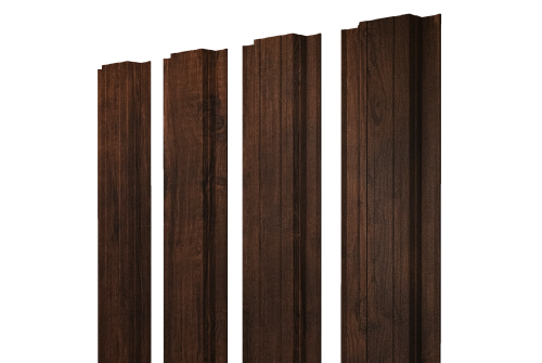 Штакетник Прямоугольный с прямым резом Grand Line 0,4 Print Premium Cherry Wood Dark FTC
