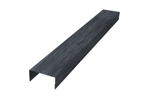 Крышка забора для горизонтального монтажа штакетника Grand Line 0,45 Print Premium Grey Wood TwinColor (3м)