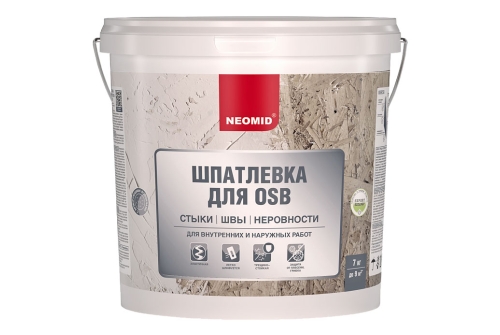 Шпатлевка NEOMID для плит OSB 7кг готовый (пластиковое ведро)