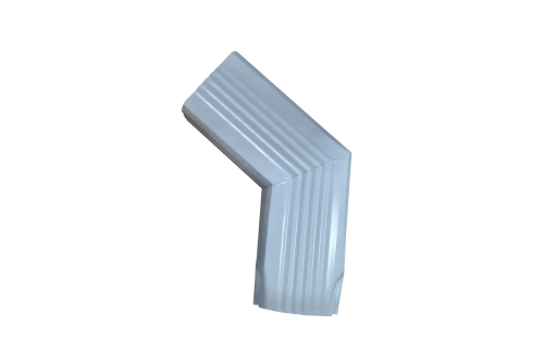 Колено трубы гофрированное боковое левое Vortex Lite 76х102мм PE RAL 9003 сигнальный белый