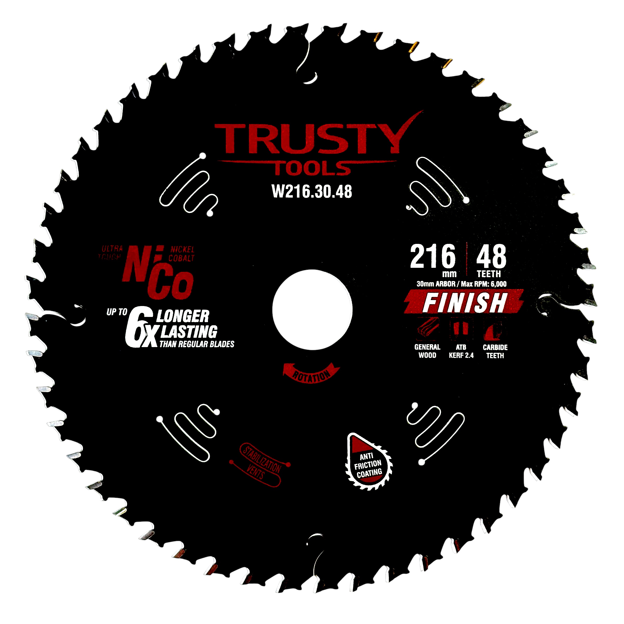 Диск пильный Trusty-Tools Finish аккуратный рез 216х30 48T