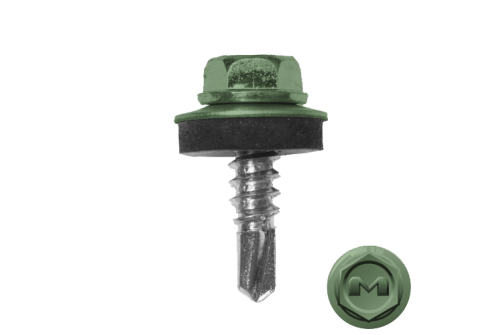 Саморез по металлу Daxmer 5,5х19 (250шт) сверло №3 RAL 6021