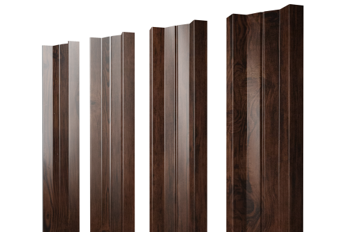 Штакетник М-образный A с прямым резом Grand Line 0,45 Print Elite Cherry Wood TwinColor