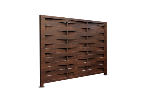 Ламель забора жалюзи Palermo Grand Line 0,45 Print-Double Premium Cherry Wood Dark F