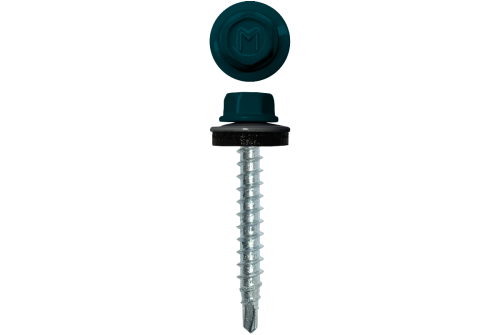 Саморез кровельный Daxmer 4,8х35 RAL 5020 (250) сверло №1