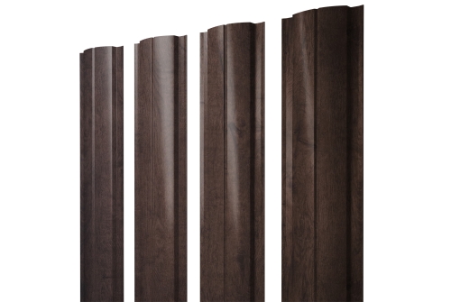 Штакетник Полукруглый Slim с прямым резом Grand Line 0,45 Print Elite Antique Wood TwinColor