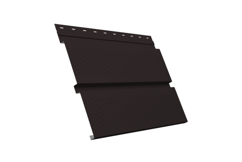 Софит металлический Квадро Брус Grand Line с перфорацией 0,5 Satin Matt с пленкой RAL 9005 черный