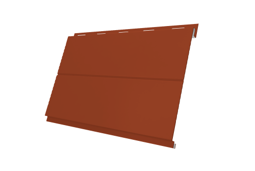 Софит металлический Вертикаль 0,2 line Grand Line 0,5 Satin с пленкой RAL 8004 терракота