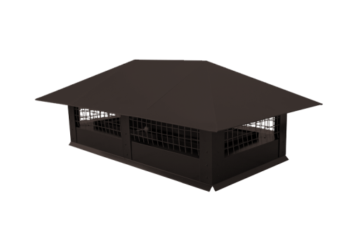 Дымник на трубу с сеткой 520х390мм 0,5 Rooftop Бархат с пленкой RR 32 темно-коричневый