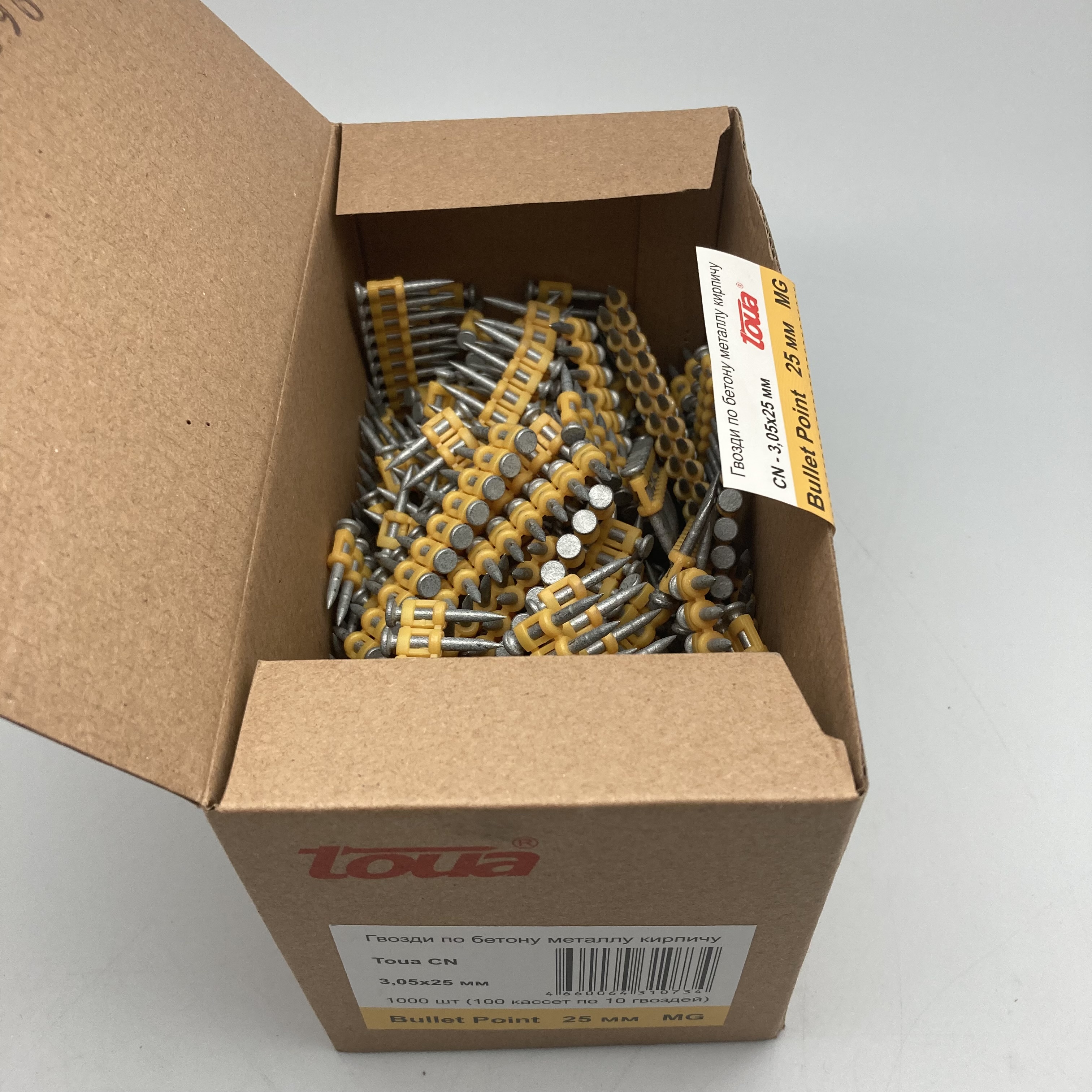 Гвозди по бетону Toua CN MG bullet point 3,05х25 мм (1000 шт)