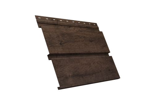 Софит металлический Квадро Брус Grand Line с перфорацией 0,45 Print Premium с пленкой Antique Wood TwinColor