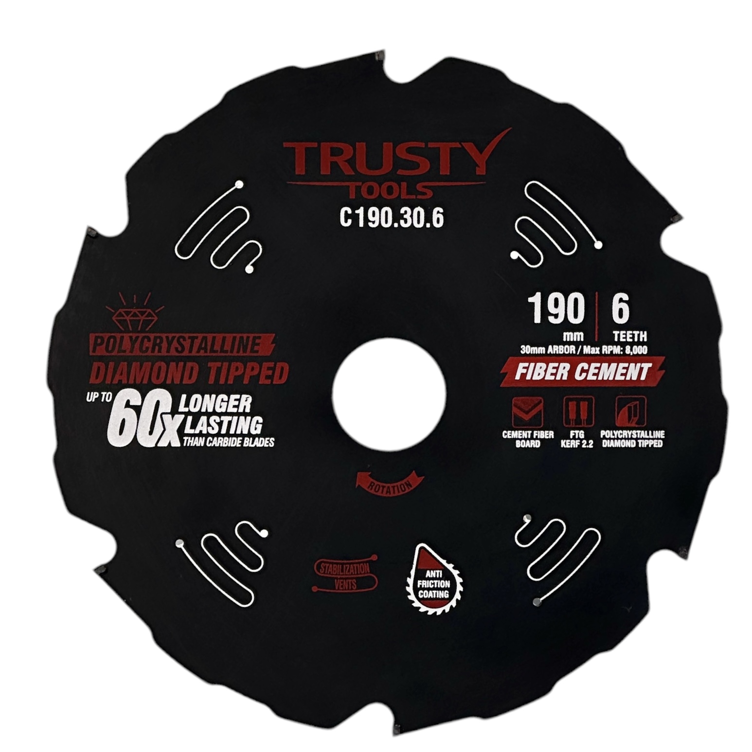 Диск пильный Trusty-Tools по фиброцементу 190x30 6T