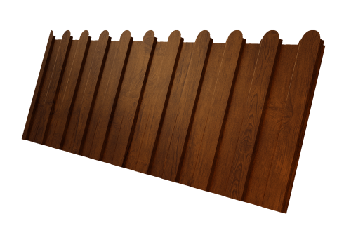 Профнастил С8A v02 фигурный Grand Line 0,45 Print-Double Premium с пленкой Golden Wood Intense F