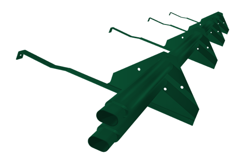 Снегозадержатель трубчатый для керамической/натуральной черепицы RAL 6005 3м (профиль до 74мм)