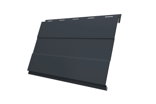 Софит металлический Вертикаль 0,2 prof Grand Line 0,5 Satin Matt TX с пленкой RAL 7024 мокрый асфальт