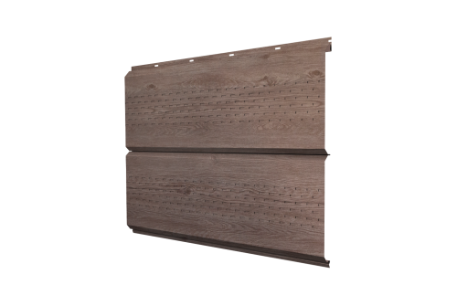 Софит металлический ЭкоБрус new Grand Line c перфорацией 0,45 Print Elite с пленкой White Wood TwinColor