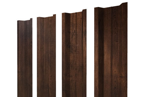 Штакетник П-образный B с прямым резом Grand Line 0,45 Print Premium Cherry Wood Dark FTC