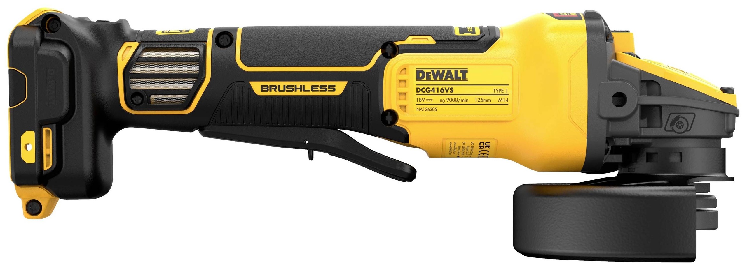 Аккумуляторная болгарка (УШМ) DeWalt DCG416VSN