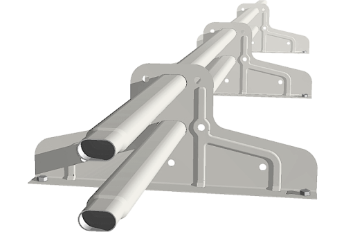 Снегозадержатель Стандарт Т4 d 40х20 RAL 9016 (3м, 3 кронштейна)