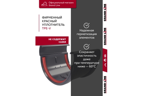 Комплект водосточной системы Дизайн 135 ПВХ Grand Line, 6м/3м графит (RAL 7024)