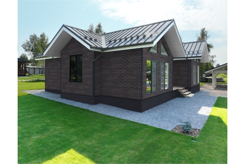 Фасадная панель Grand Line Колотый камень Design Plus трюфель с черным швом