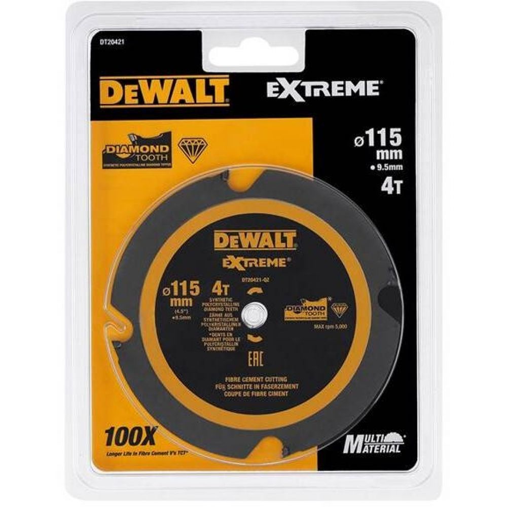 Диск пильный DeWalt EXTREME для фиброцемента 115 x 9.5 мм 4T