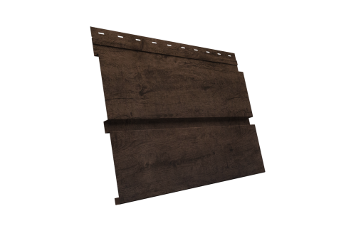 Софит металлический Квадро Брус Grand Line без перфорации 0,45 Print Elite с пленкой Antique Wood TwinColor