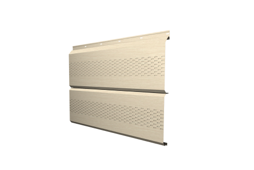 Софит металлический ЭкоБрус 0,345 Grand Line с перфорацией 0,45 Print Elite Milky Wood TwinColor