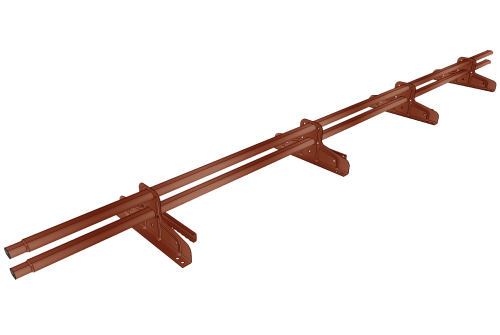 Снегозадержатель трубчатый для фальца Premium 45х25 RAL 8004 (3м) оцинкованный