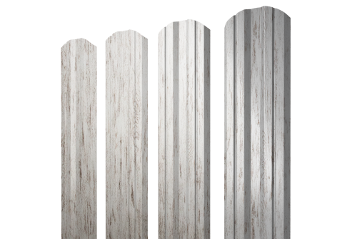 Штакетник Twin фигурный Grand Line 0,45 Print Elite Snow Wood TwinColor