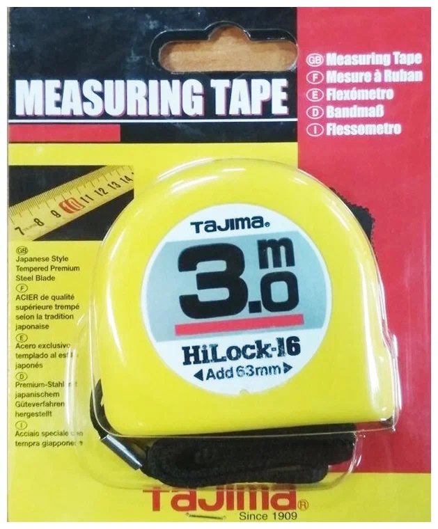 Рулетка TAJIMA HI LOCK 3 м x 16 мм