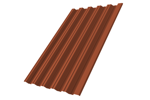 Профнастил НС35R Grand Line 0,5 Satin Matt RAL 8004 терракота