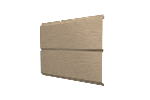 Софит металлический ЭкоБрус new Grand Line без перфорации 0,45 Print Elite с пленкой Milky Wood TwinColor