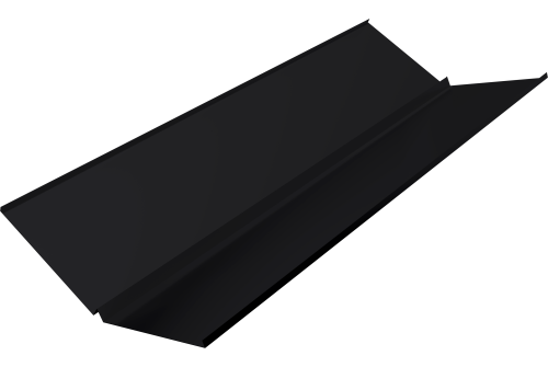 Планка ендовы нижней с компенсатором Grand Line 0,4 PE-Matt-Double RAL 9005 черный (2м)