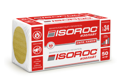 Утеплитель Isoroc Изолайт 50 1000х600х100 (0,24м3)