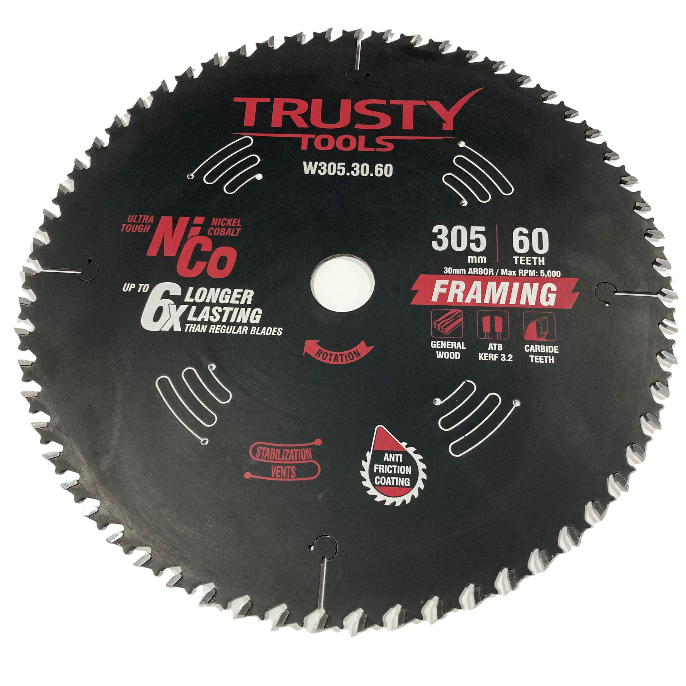 Диск пильный Trusty-Tools Framing по дереву 305х30 60T