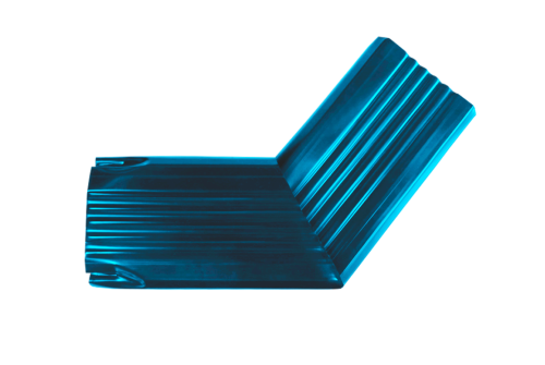 Колено трубы гофрированное боковое левое Vortex Lite 76х102мм PE RAL 5005 сигнальный синий