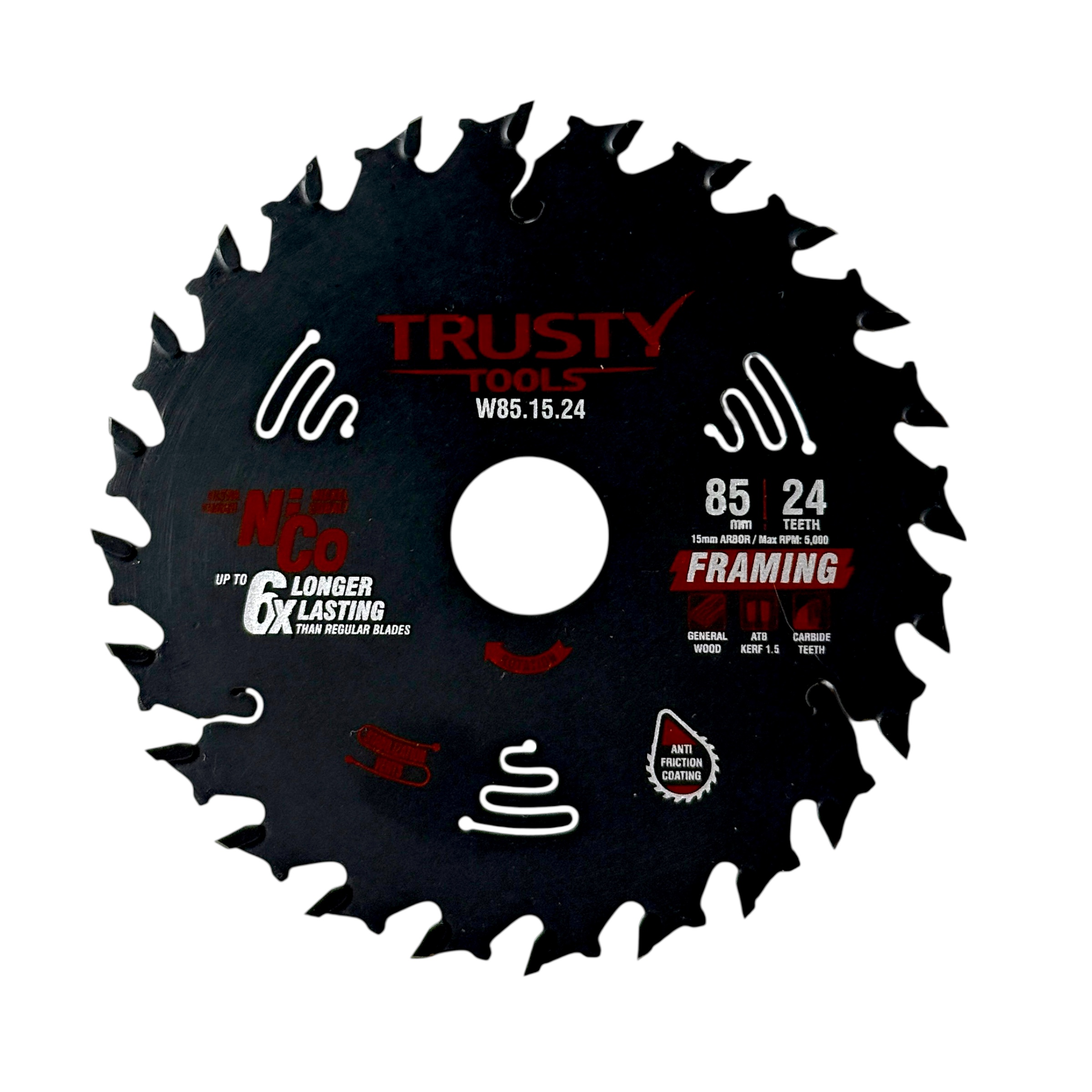 Диск пильный Trusty-Tools Framing по дереву 85х15 24T