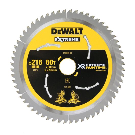 Диск пильный DeWalt Extreme Runtime по дереву 216x30 60T