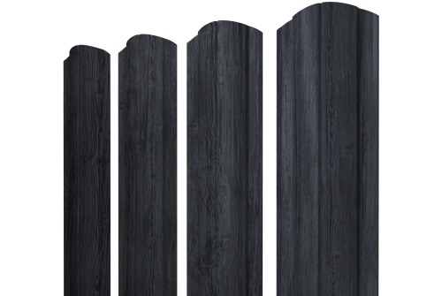 Штакетник Круглый фигурный Grand Line 0,45 Print Premium Grey Wood TwinColor