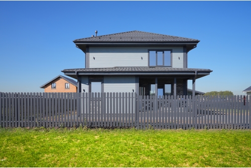 Штакетник Twin фигурный Grand Line 0,4 PE-Double RAL 7024 мокрый асфальт
