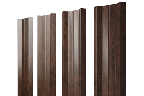 Штакетник М-образный B с прямым резом Grand Line 0,4 Print Premium Antique Wood TwinColor
