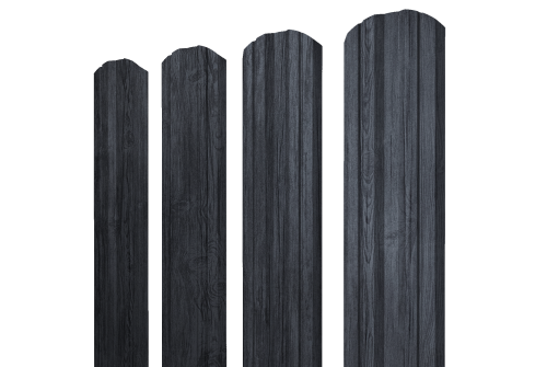 Штакетник Twin фигурный Grand Line 0,45 Print Premium Grey Wood TwinColor