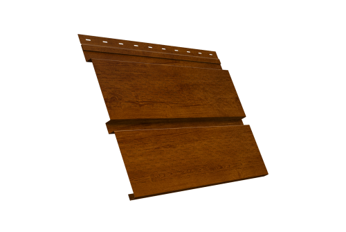 Софит металлический Квадро Брус Grand Line с перфорацией 0,45 Print-Double Premium с пленкой Golden Wood Intense F