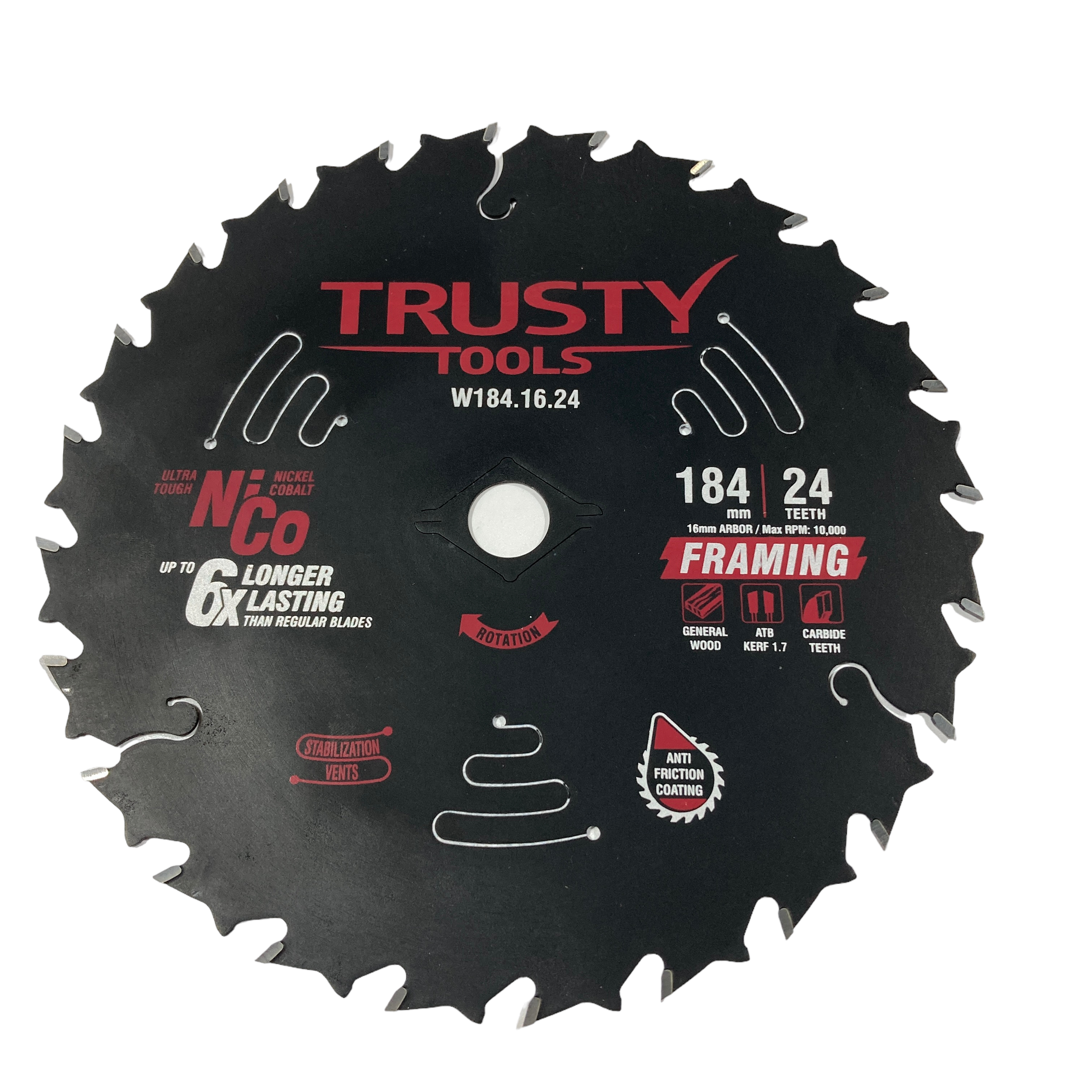 Диск пильный Trusty-Tools Framing по дереву 184х16 24T